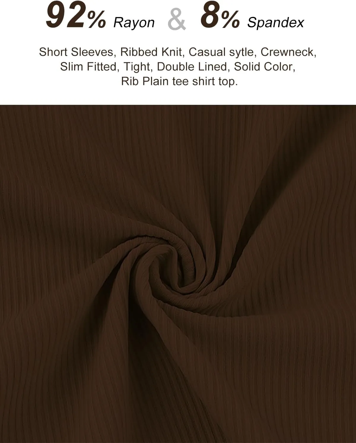 Slim Fit Women Short Sleeve Shirt Crew Neck Fitted Tight Tee Shirt Basic Ribbed Knit Top Going Out Workout Outfits