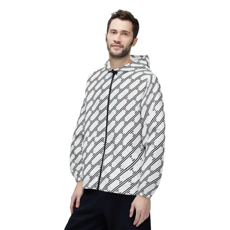 Stylish Unisex Geometric Pattern Windbreaker