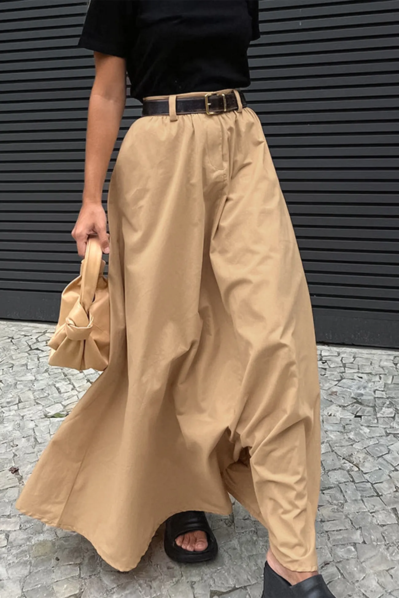 TastyHottie - Solid Color High Waist A-Line Maxi Skirt