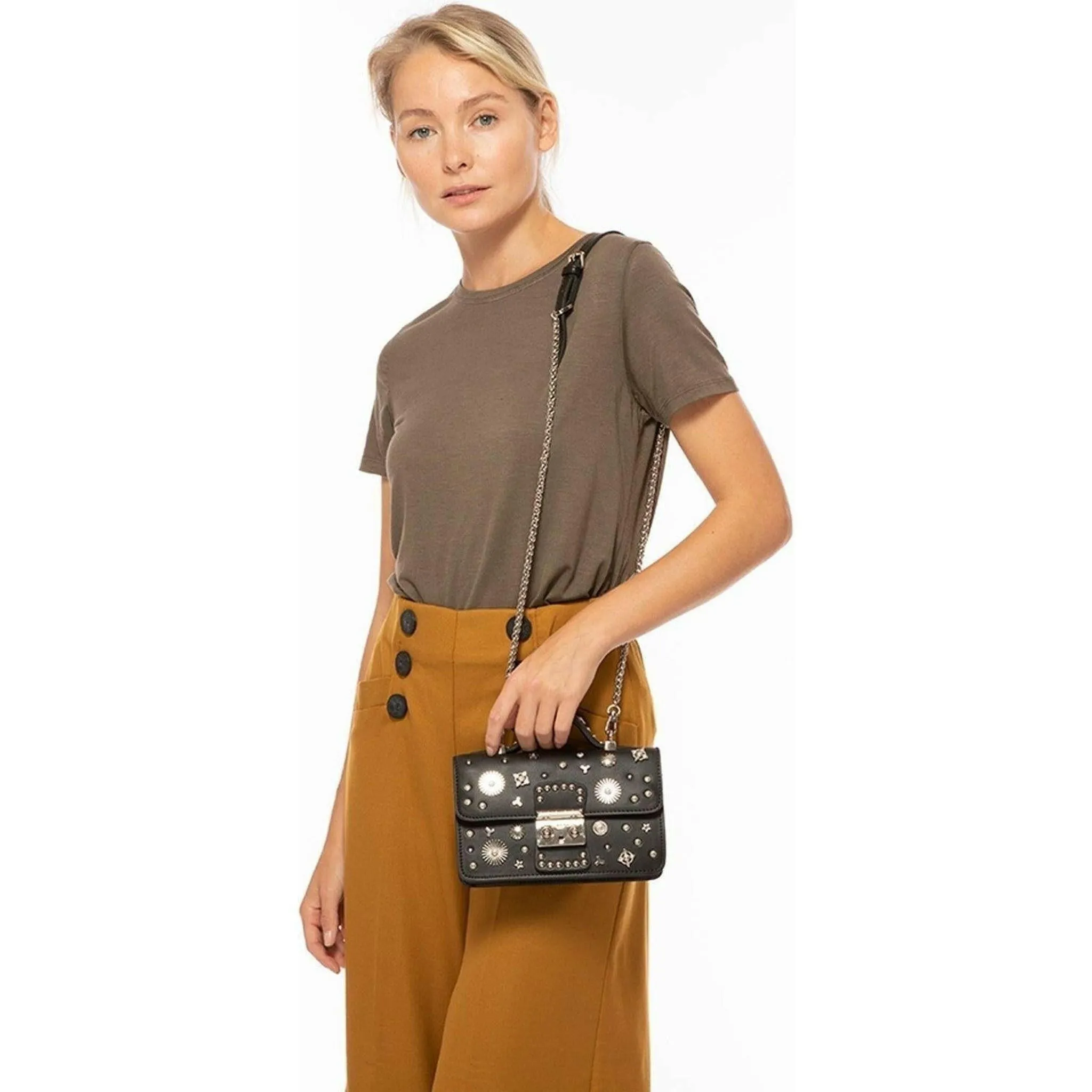The Hollywood Leather Crossbody in Black