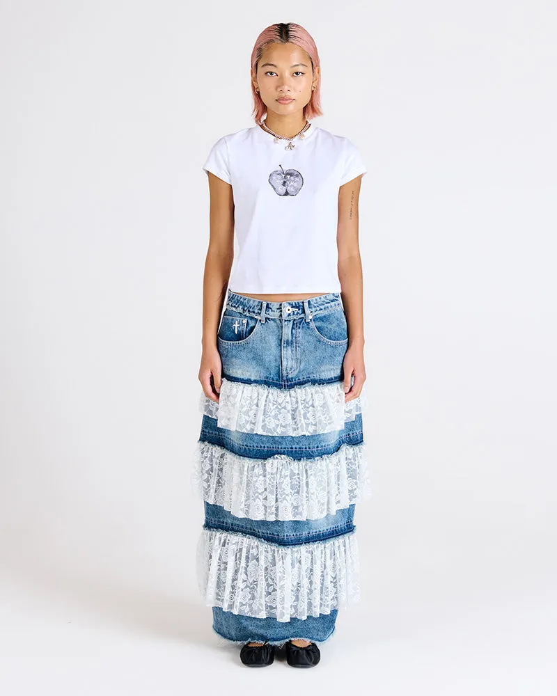 The Ragged Priest Babydoll Denim Maxi Skirt